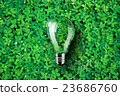 Light bulb on green grass background  23686760