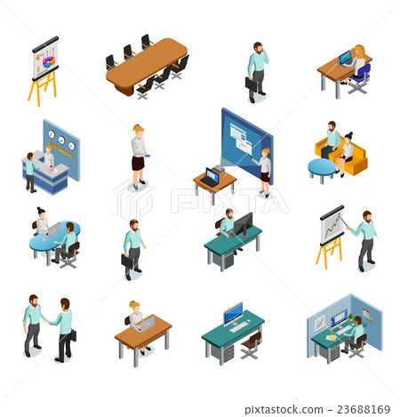 Isometric Business Icons Set Isometric Business Icons Set 23688169