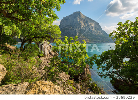 Mount Falcon near village Novyi Svit in the Crimea Mount Falcon near village Novyi Svit in the Crimea 23690229