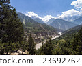 Beautiful scenery snow mountain and blue sky cloud 23692762