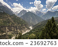 Beautiful scenery snow mountain and blue sky cloud 23692763