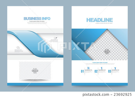 Blue Annual report brochure flyer design template - Stock Illustration ...