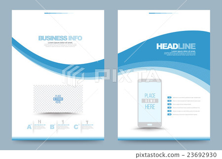 Blue Annual report brochure flyer design template - Stock Illustration ...