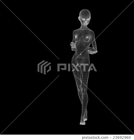 Women's body wire frame perming3DCG Illustration Material Material 23692960