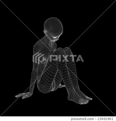 Women's body wire frame perming3DCG Illustration Material Material 23692961