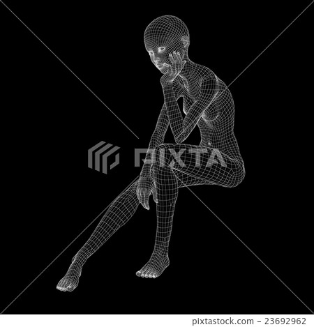 Women's body wire frame perming3DCG Illustration Material Material 23692962