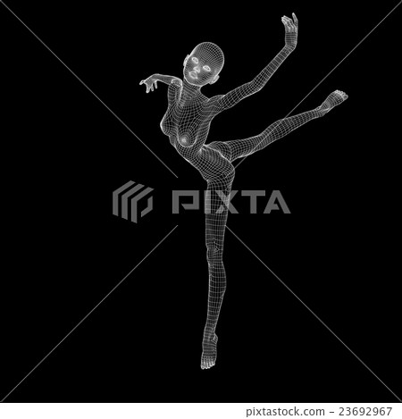 Women's body wire frame perming3DCG Illustration Material Material 23692967
