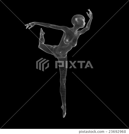 Women's body wire frame perming3DCG Illustration Material Material 23692968