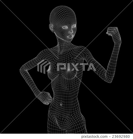 Women's body wire frame perming3DCG Illustration Material Material 23692980