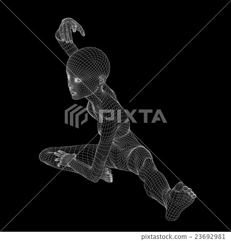 女性身體線框perming3DCG插圖素材 女性身體線框perming3DCG插圖素材 23692981