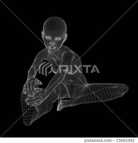 Women's body wire frame perming3DCG Illustration Material Material 23692982