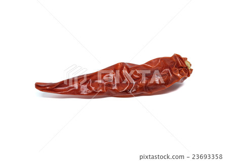 Dried red hot peppers isolated on white background 23693358