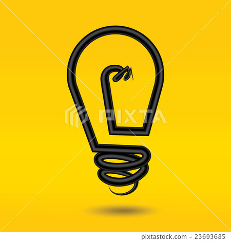Vector - Light bulb on yellow background Vector - Light bulb on yellow background 23693685