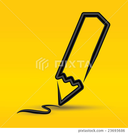 Vector - Pencil write on yellow background Vector - Pencil write on yellow background 23693686