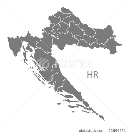 Croatia counties Map grey Croatia counties Map grey 23694351