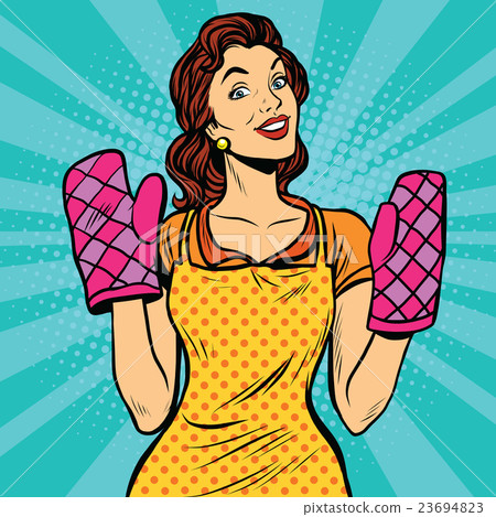 Retro woman cooking in the kitchen 23694823