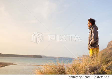 Free active man enjoying beauty of nature. 23694843