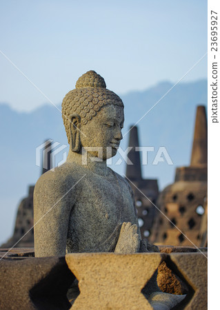 Buddha statue in Borobudur, Buddist Temple Buddha statue in Borobudur, Buddist Temple 23695927