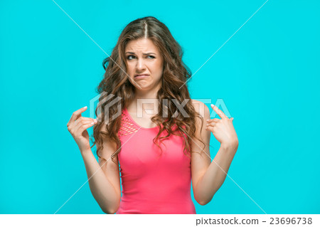 The portrait of disgusted woman The portrait of disgusted woman 23696738