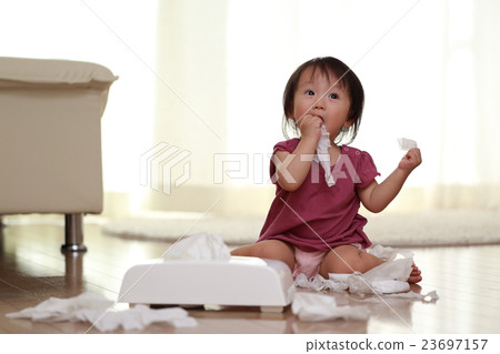 寶貝淘氣（嬰兒幼兒女孩1歲1歲紙巾垃圾鼻紙地板地板） 23697157