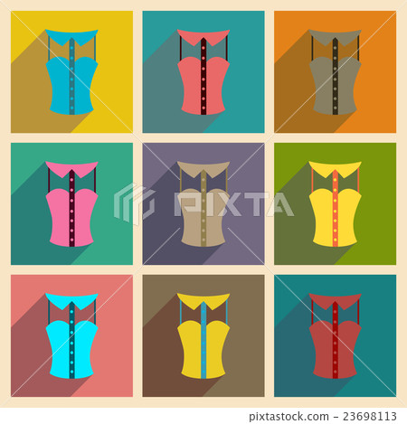 Concept of flat icons with long shadow blouse 23698113