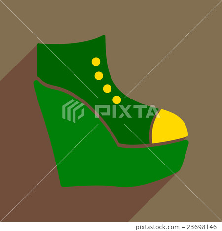 Flat icon with long shadow platform shoes Flat icon with long shadow platform shoes 23698146