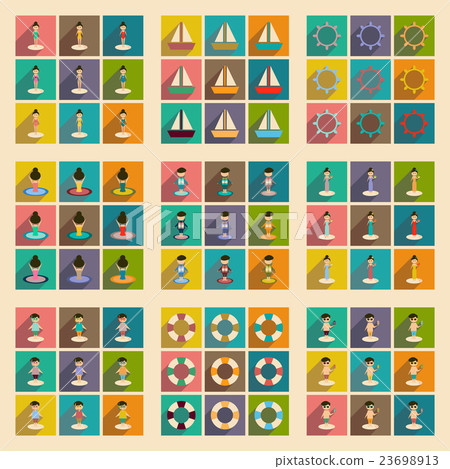 Concept of flat icons with long shadow people 23698913