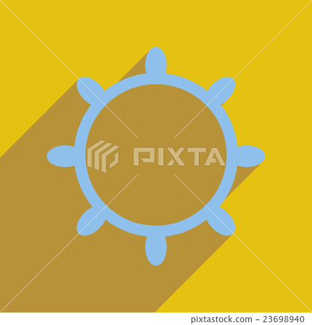 Flat web icon with long shadow ship steering wheel-插圖素材 [23698940 ...