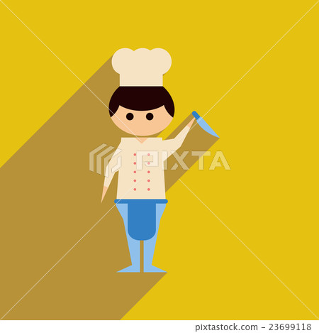 Cook Graphics Shadow Flat web icon with long shadow Man cook - Stock Illustration [23699118 ...