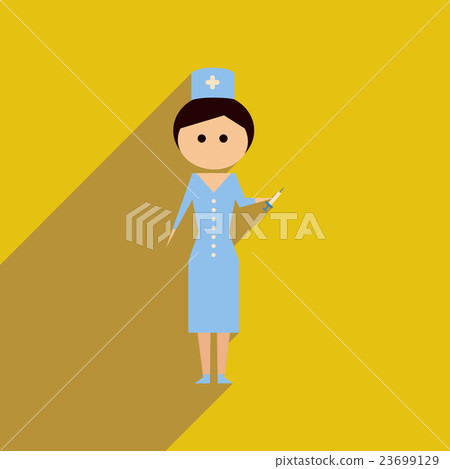 Flat web icon with long shadow woman doctor - Stock Illustration ...