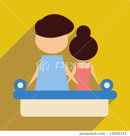 Flat web icon with long shadow man and woman couch 23699141