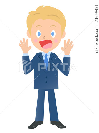An amazing businessman, illustration material of a male office worker, three headed bodies 23699451