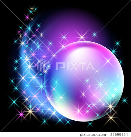 Glowing bubble with  stars 23699524
