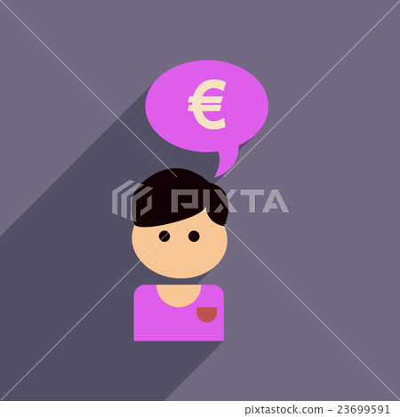 Flat web icon with long shadow businessman thinks - Stock Illustration ...