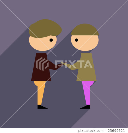 Flat web icon with long shadow business partners Flat web icon with long shadow business partners 23699621