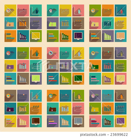 Concept of flat icons with long shadow 23699622