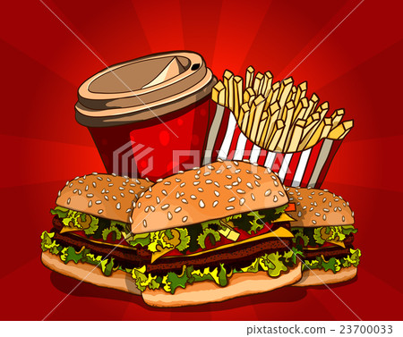 Fast food vector illustration. Fast food vector illustration. 23700033