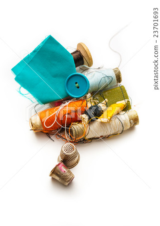 Sewing items with thread bobbins 23701693