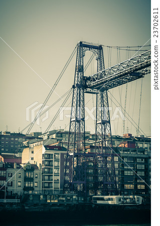 The Bizkaia suspension bridge in Portugalete Spain The Bizkaia suspension bridge in Portugalete Spain 23702611