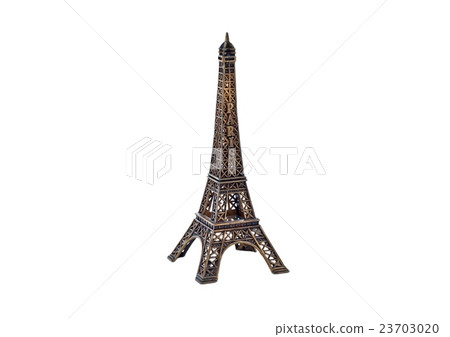 Eiffel tower souvenir, on white background Eiffel tower souvenir, on white background 23703020