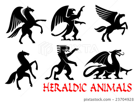 Heraldic animals emblems and icons 23704928