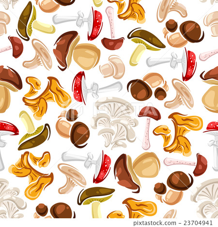 Mushrooms seamless pattern background Mushrooms seamless pattern background 23704941