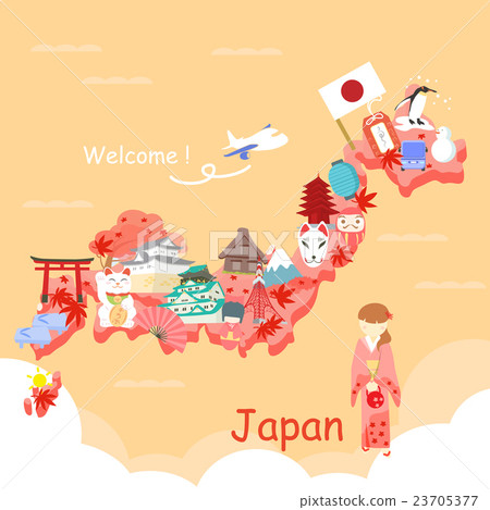 cute cartoon japan element 23705377