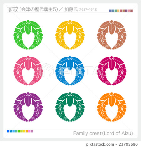家族徽章會津歷史城堡校長加藤 23705680