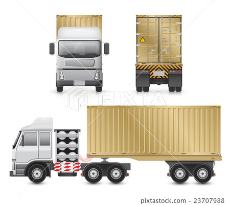 Trailer truck vector 23707988