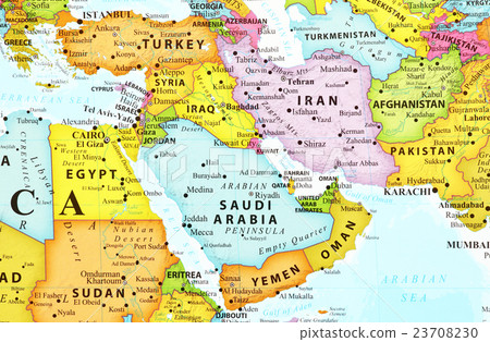 World map · Middle East - Stock Photo [23708230] - PIXTA