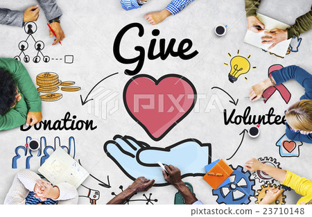 Give Donations Volunteer Welfare Support Concept 23710148