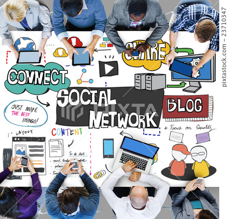 Social Network Communication Media Technology Concept Social Network Communication Media Technology Concept 23710347