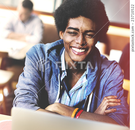 African Descent Man Student University Young Cheerful Concept 23710522