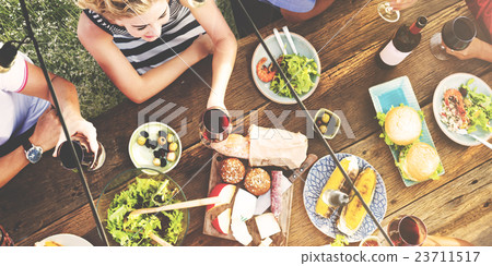 Friends Friendship Outdoor Dining People Concept Friends Friendship Outdoor Dining People Concept 23711517